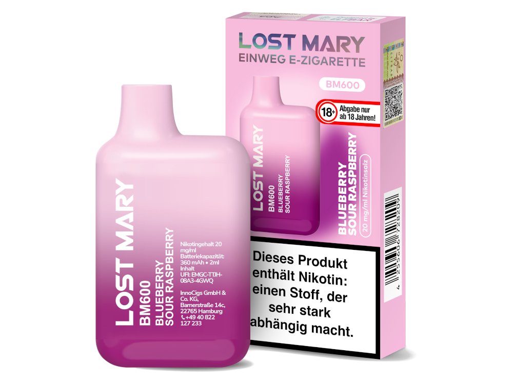 Lost Mary - BM600 Einweg E-Zigarette - 20mg/ml - Blueberry