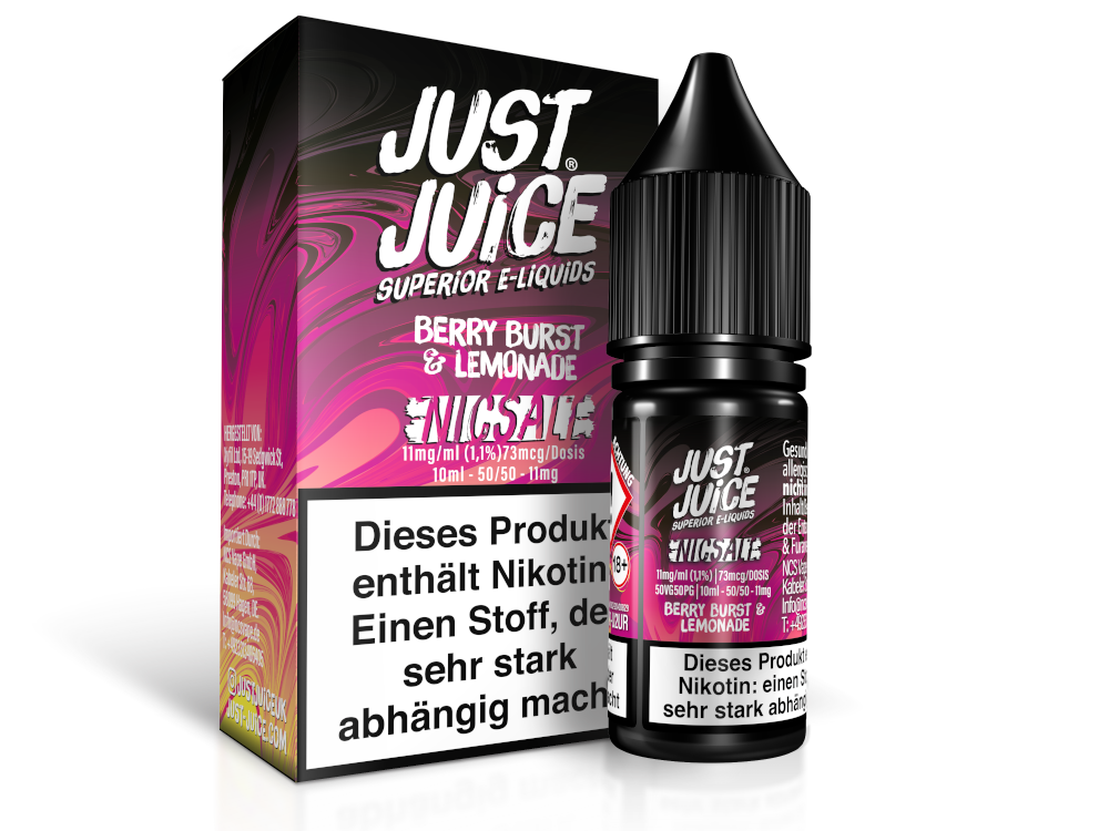 Just Juice - Fusion Berry Burst & Lemonade - Nikotinsalz Liquid 