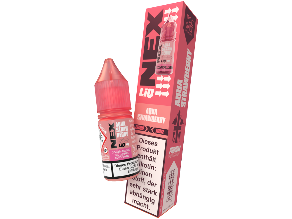 Pod Salt - NexLiq - Nikotinsalz Liquid - Aqua Strawberry