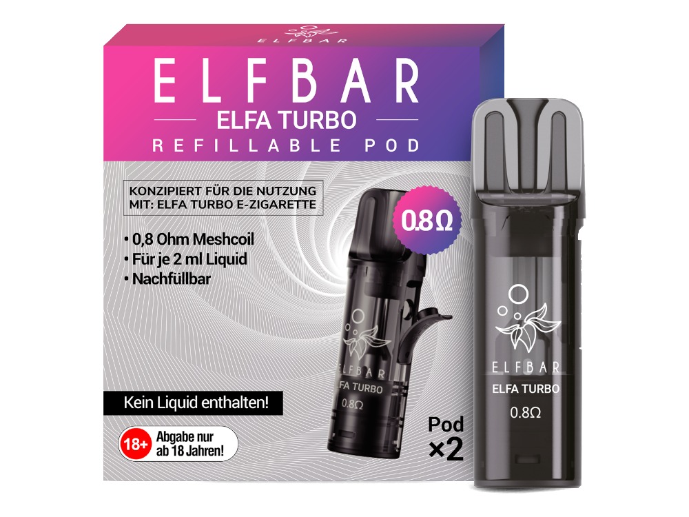 Elfbar - Elfa Turbo 0,8 Ohm Pod (2 Stück pro Packung)