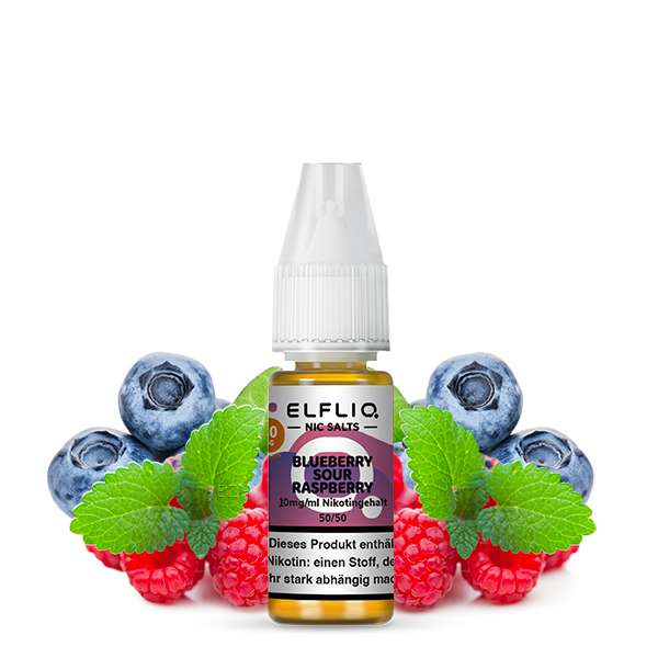 Elf Bar - ELFLIQ Blueberry Sour Raspberry Nikotinsalz Liquid 10 ml-10 mg