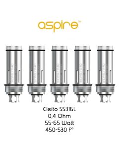 Aspire Cleito 0,4 Ohm  SS316 L - Coils (5er Pack)
